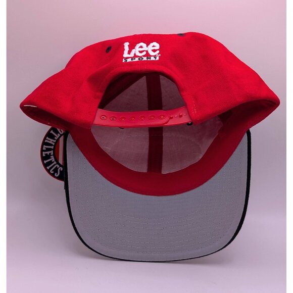 Vintage NEW Indiana Hoosiers IU Hat Cap Snapback Lee Sport NWT NOS VTG Red Black - Picture 5 of 6